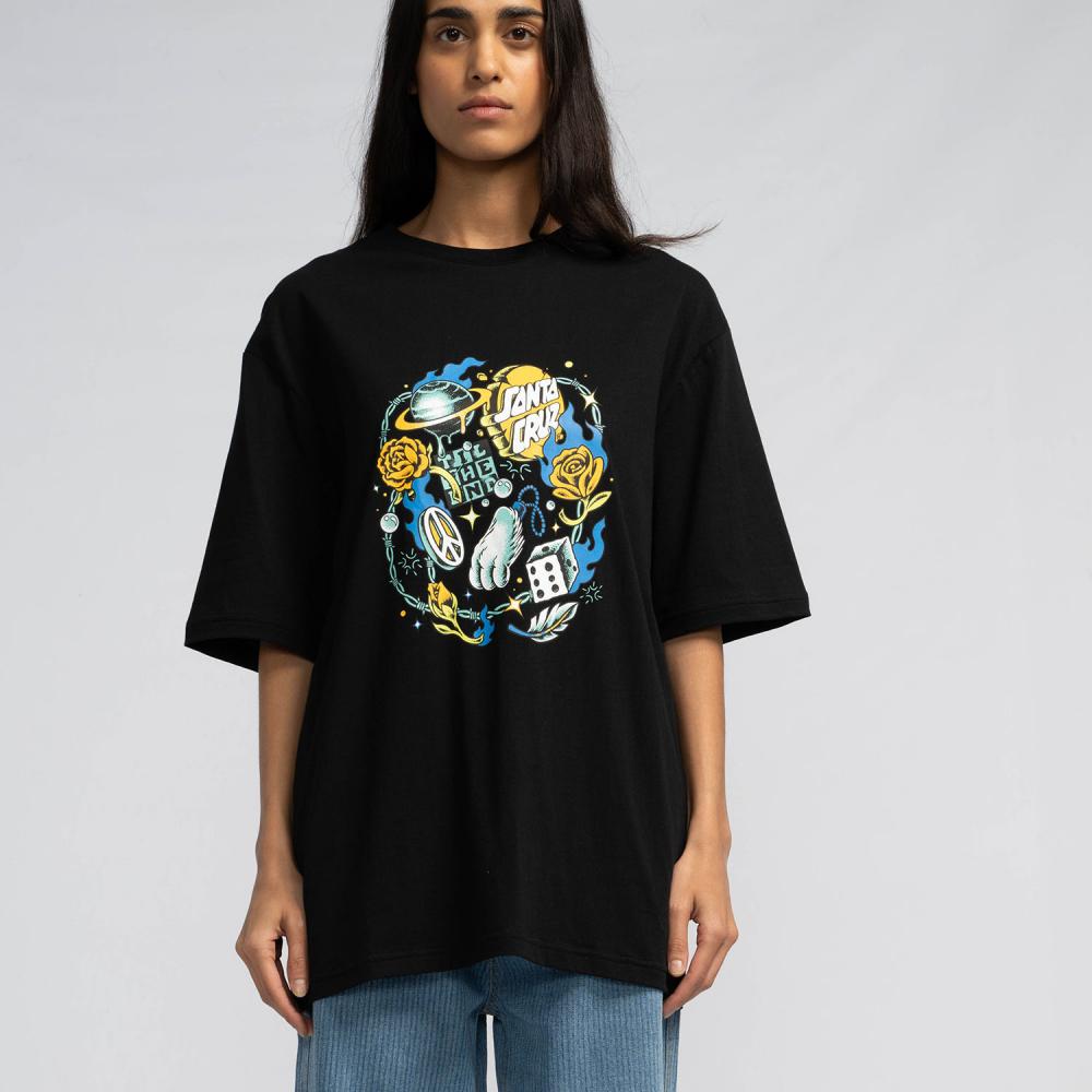 Tee-shirt femme Santa Cruz Lucky Day Front Oversized Black