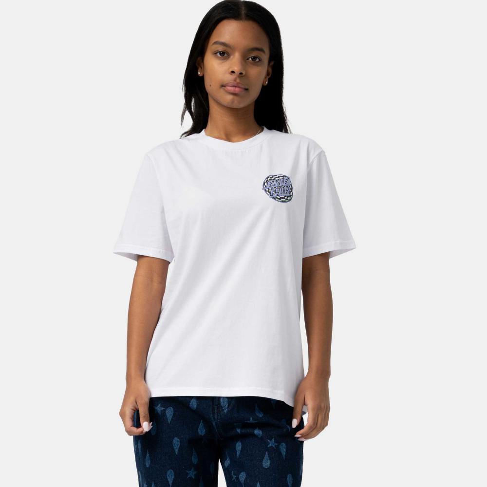 Tee-shirt femme Santa Cruz Field Check Dot White