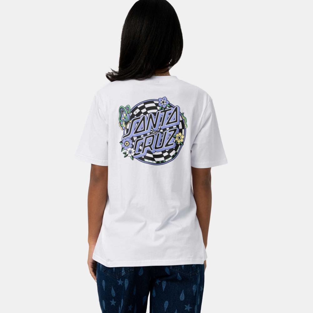 Tee-shirt femme Santa Cruz Field Check Dot White