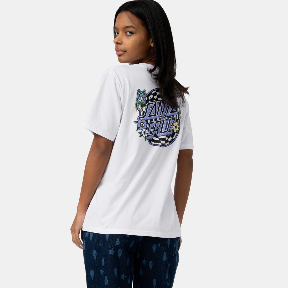 Tee-shirt femme Santa Cruz Field Check Dot White