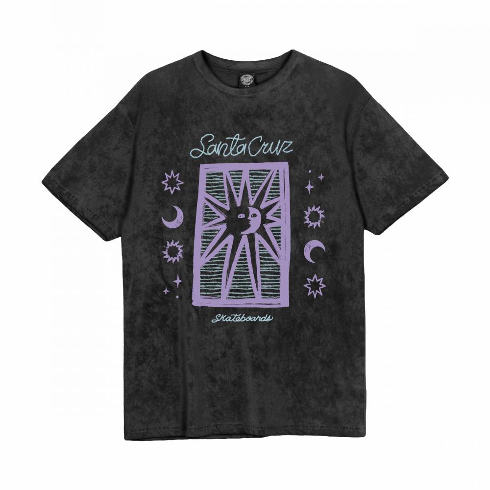 Tee-shirt femme Santa Cruz Sun Stamp Script Charcoal Acid Wash