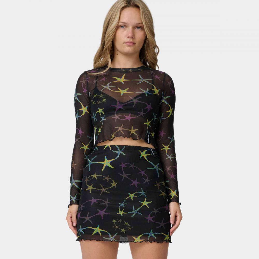 Tee-shirt manches longues femme Santa Cruz Strip Digi Mesh Crop Starfish Repeat