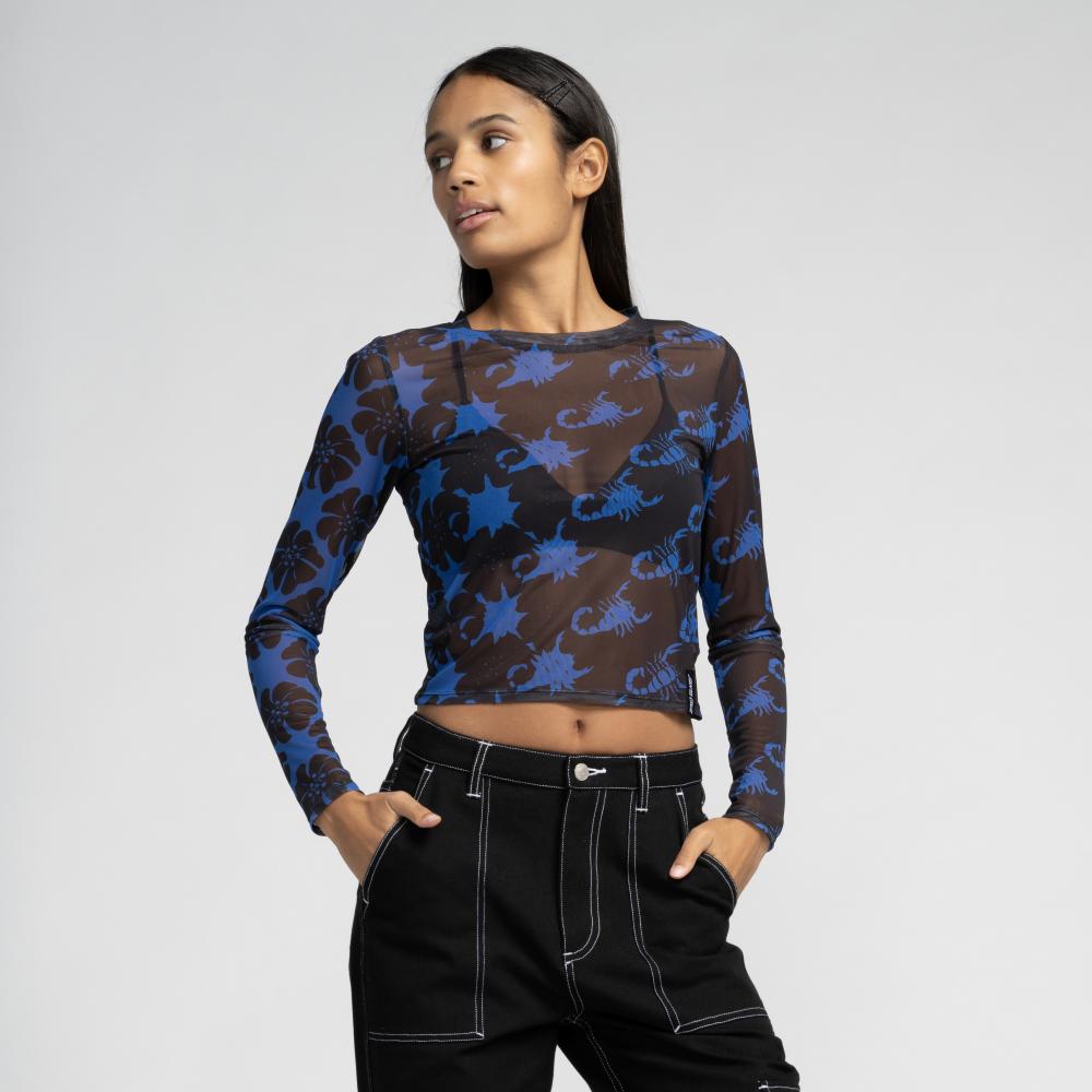 Tee-shirt manches longues femme Santa Cruz Strip Digi Mesh Blue / Black