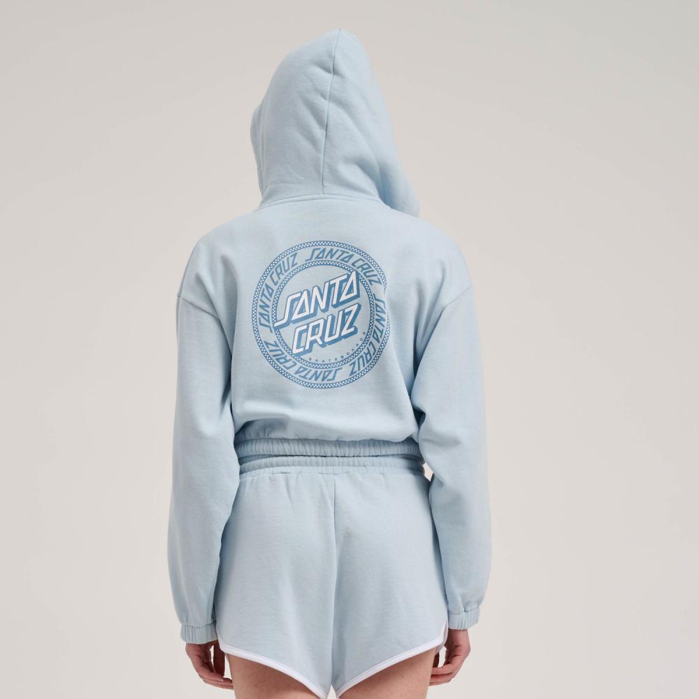 Sweat zippé à capuche femme Santa Cruz Check Outline Ringed Dot Fresh Blue