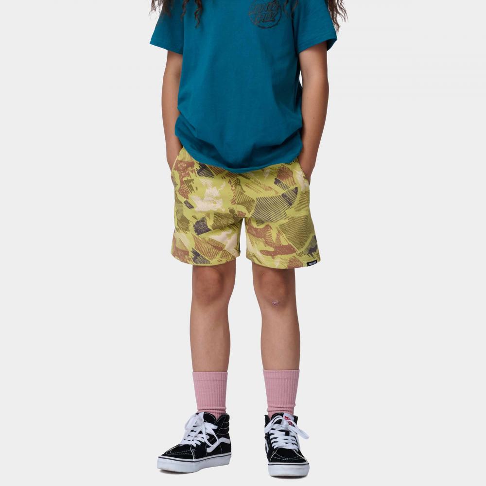 Short de bain enfant Santa Cruz Strip Oval Faded Khaki Camo