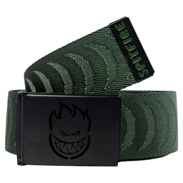 Ceinture Spitfire Bighead Cut Out Crescent Jacquard Olive Black