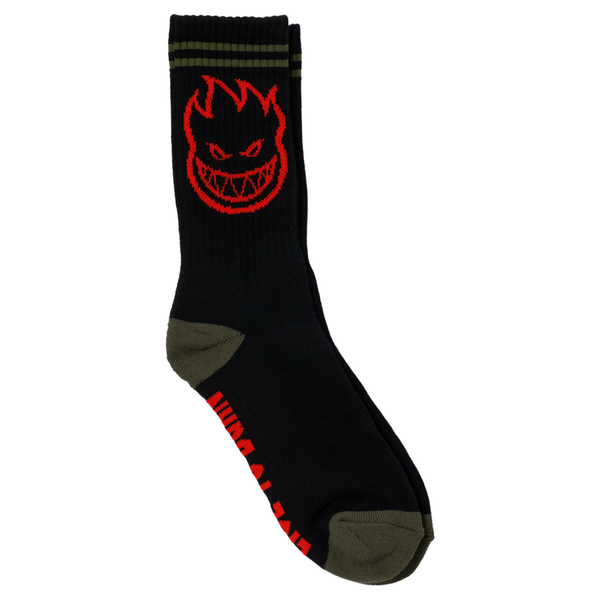 Chaussettes Spitfire Bighead Black Olive Red