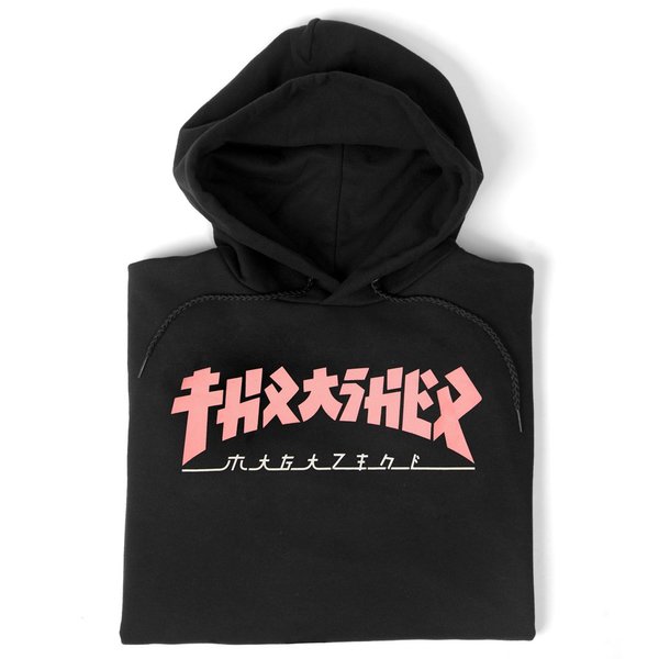 Thrasher Sweat Wo Godzilla Hood Black Pink