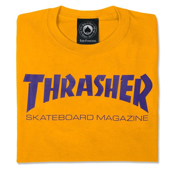 Thrasher T-Shirt Skate Mag Gold Purple