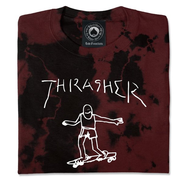 Thrasher T-Shirt Wo Gonz Logo Tie Dye Burgundy