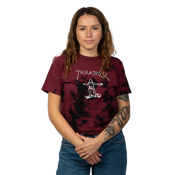 Thrasher T-Shirt Wo Gonz Logo Tie Dye Burgundy