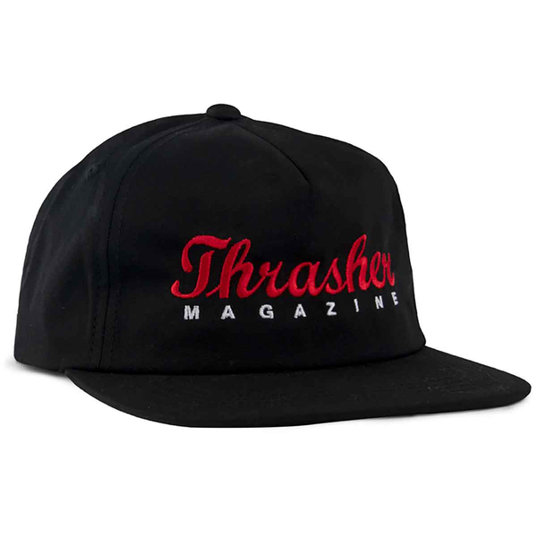 Thrasher Cap Oval Script Snapback Black