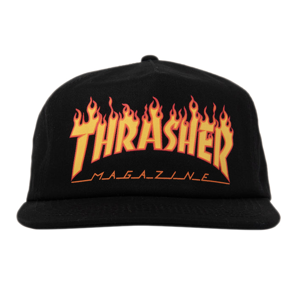 Thrasher Cap Flame Printed Black