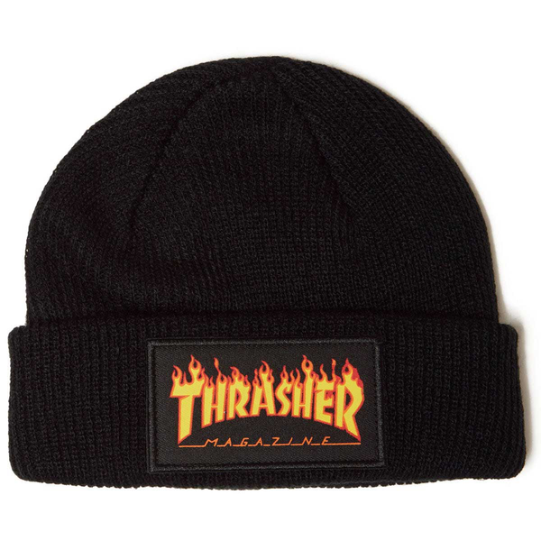 Thrasher Beanie Flame Logo Black