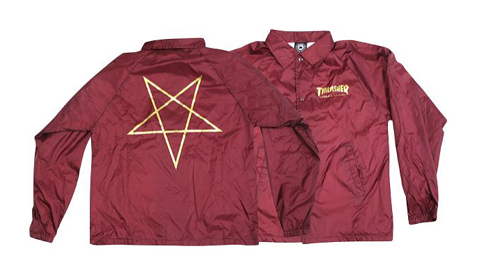 Thrasher Jacket Pentagram Coach Maroon