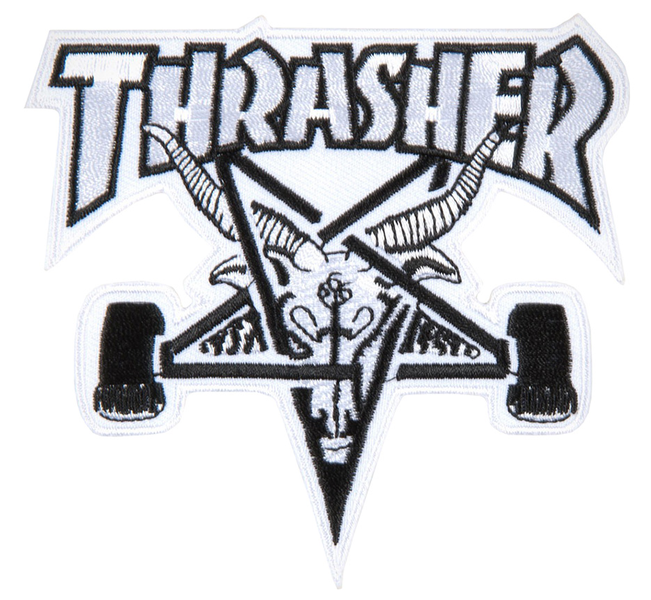 Thrasher Patch Logo Skate Goat Black White