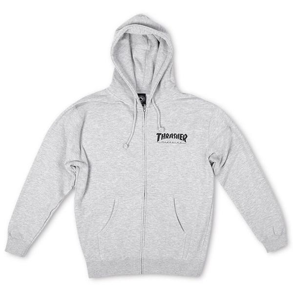 Thrasher Sweat Logo Hood Zip Grey