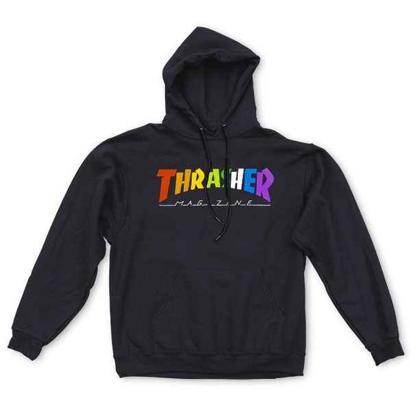 Thrasher Sweat Rainbow Mag Hood Black