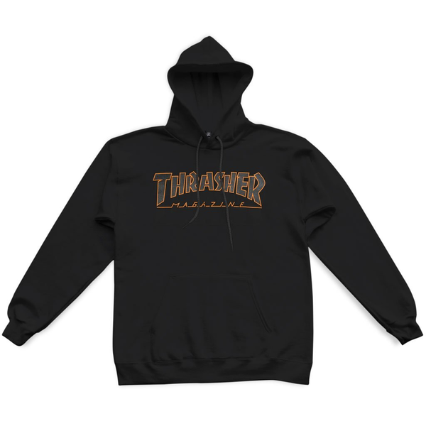 Thrasher Sweat Outlined Hood Black Orange