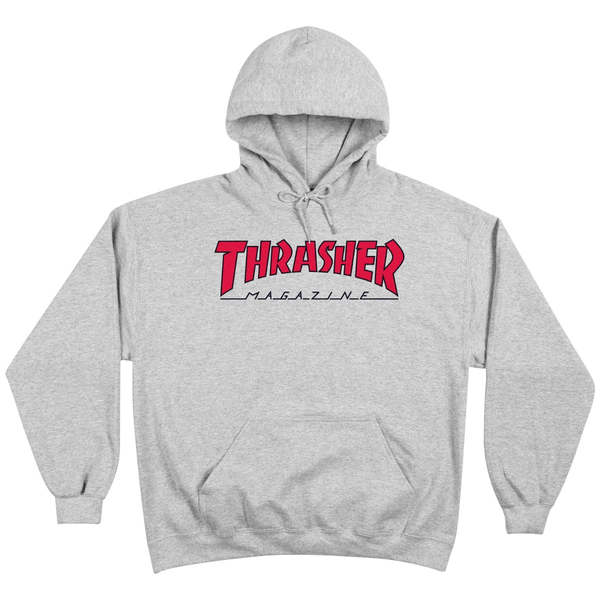 Thrasher Sweat Outlined Hood Lt Steel Red