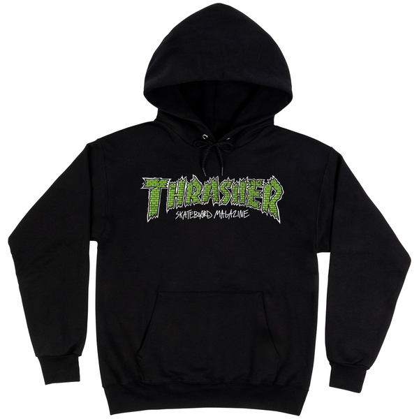 Thrasher Sweat Brick Hood Black