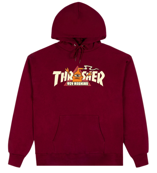 Thrasher Sweat Toy Machine Vortex Hood Maroon