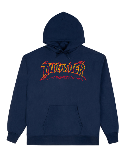 Thrasher Sweat Cracked By Exteenager Hood Navy