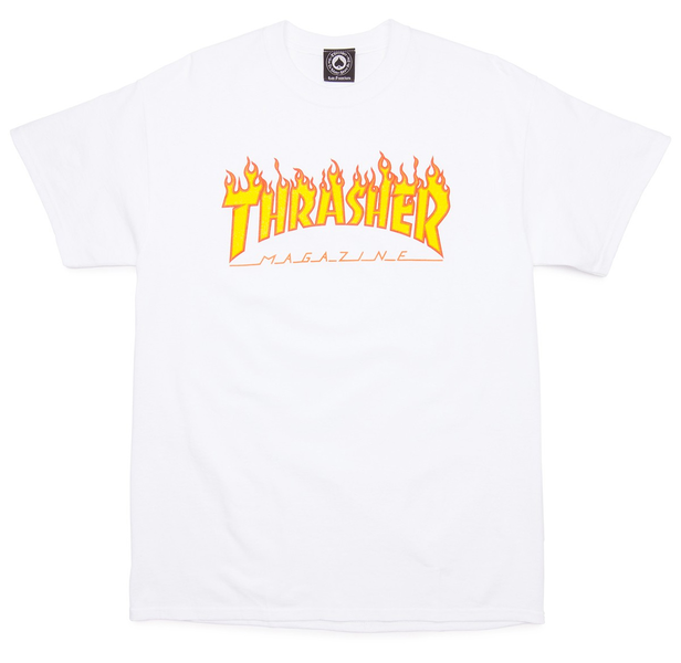 Thrasher T-Shirt Flame White