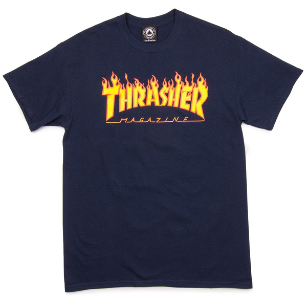 Thrasher T-Shirt Flame Navy