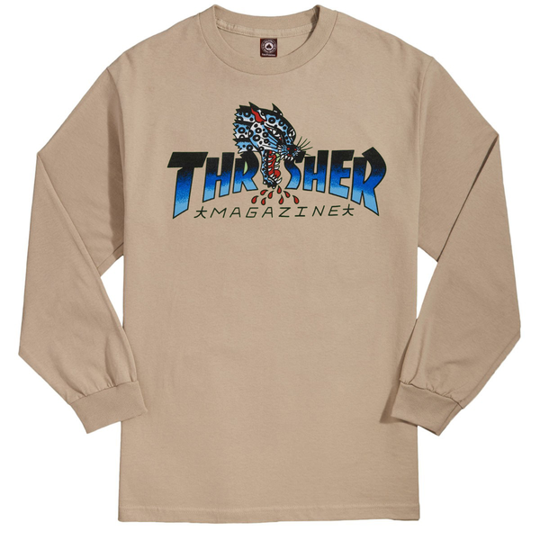 Thrasher T-Shirt Leopard Mag Ls Sand