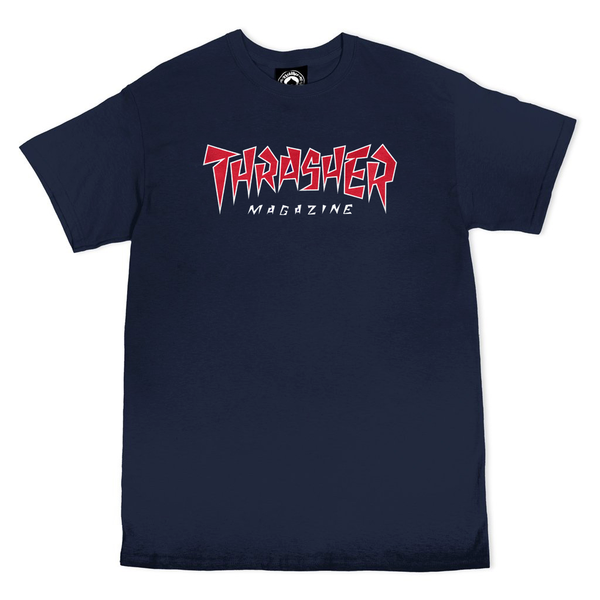 Thrasher T-Shirt Jagged Logo Ss Navy