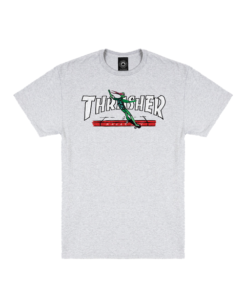 Thrasher T-Shirt Red Curb By Lsd Worldpeace Ash Grey