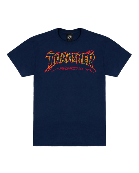 Thrasher T-Shirt Cracked By Exteenager Navy