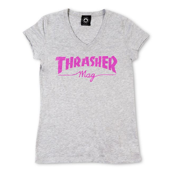 Thrasher T-Shirt Wo Mag Logo V-Neck Heather