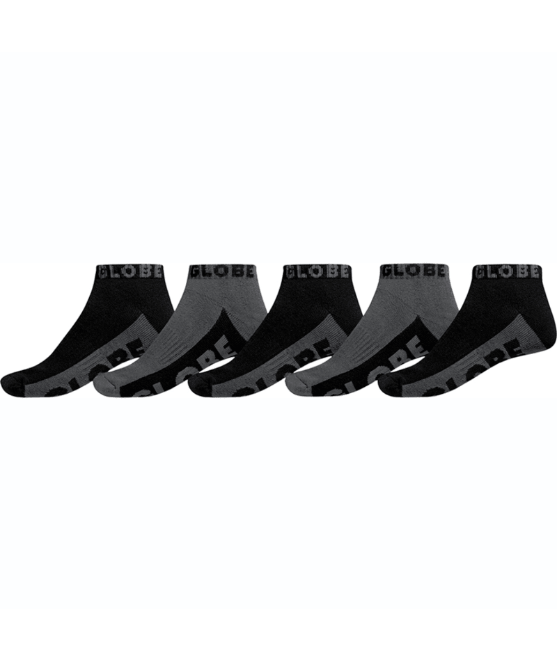 Chaussettes hautes Globe B/G CREW (lot de 5) Black/Grey
