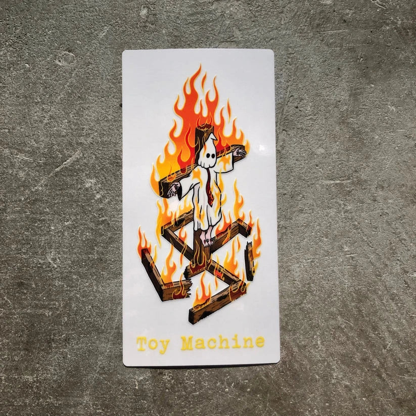 Stickers Toy Machine Charred Cross - Pack De 25 | Vinyl 6" × 3"