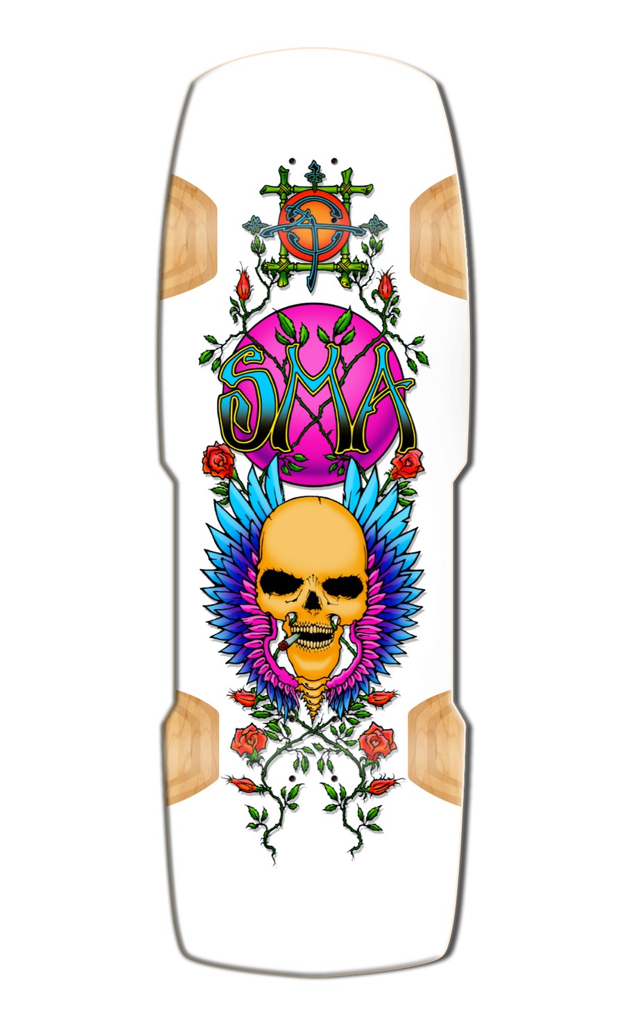 Santa Monica Airlines Limited Edition Wes Humpton Flying Skull 11" Old School Skateboard Deck 2
