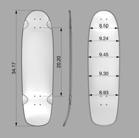 Pantheon Low Tide Bamboo Cruiser 34" Cruiser Longboard Deck