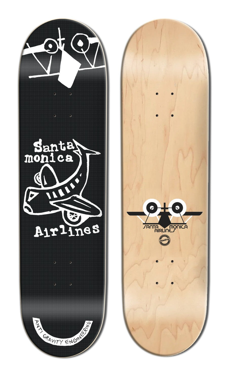 Santa Monica Airlines Plane Street Smart Tech 8.25" Skateboard Deck