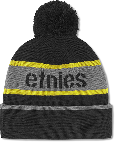 Etnies Stencil Pom Beanie Black Yellow