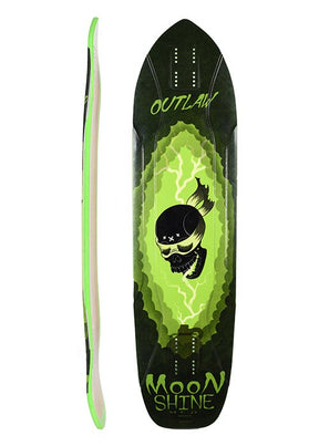 Moonshine Outlaw Black/Green - Longboard Deck
