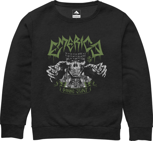 Emerica X Shake Junt Skull Ls Crewneck Black