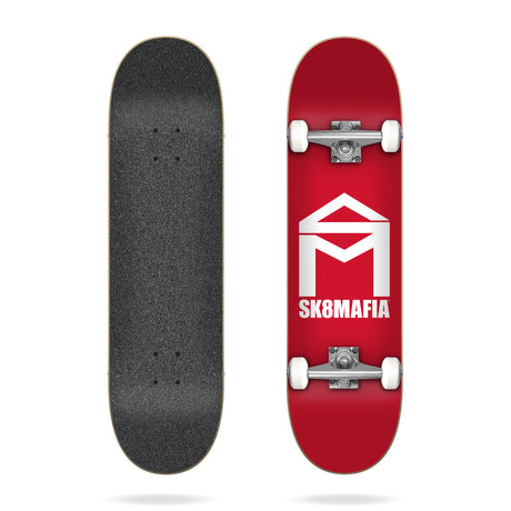 Sk8Mafia House Logo Red 7.87 Skateboard Complete