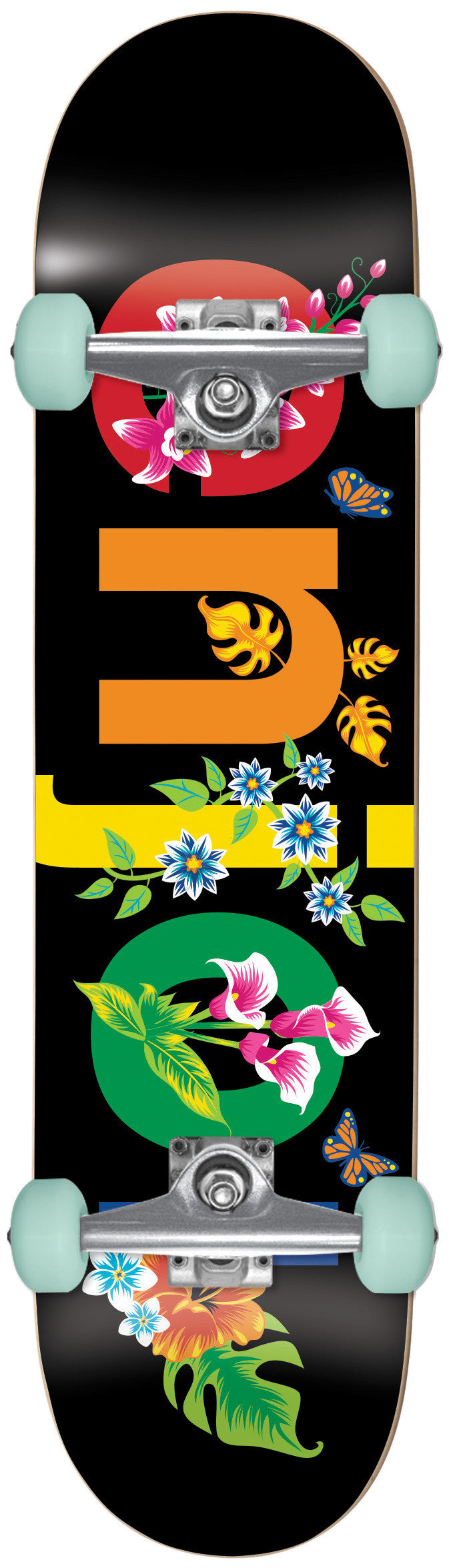 Enjoi Flowers Resin Premium Black 8.0" Skateboard Complete
