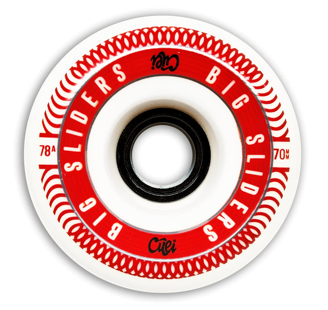 Cuei Big Sliders 70Mm 78A White Red Roues
