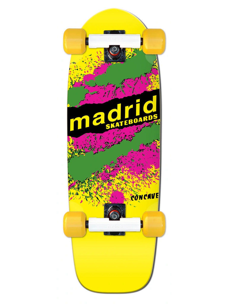 Madrid Marty Explosion Yellow 29" - Old School Skateboard Complete - Fly Wheels
