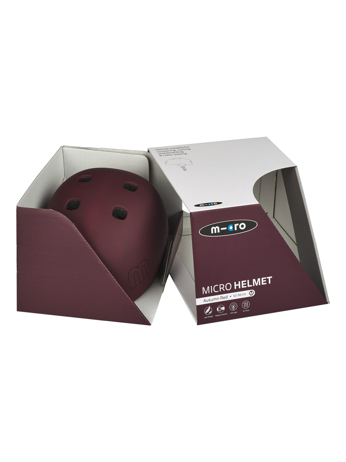 Casque Rouge Automne - Lumière Led Intégrée