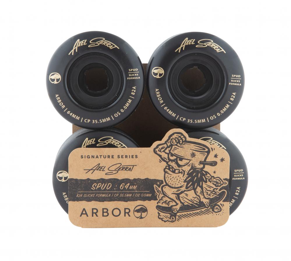 Roues de longboard Arbor 64 mm Spud Axel Serrat 82A Black