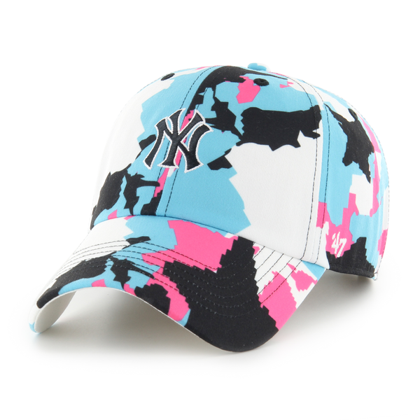 Casquette 47 Brand MLB New York Yankees Digital Star Clean Up Neon Blue