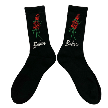 Baker Socks Roses Blk